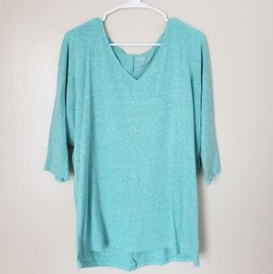 Turquoise batwing top